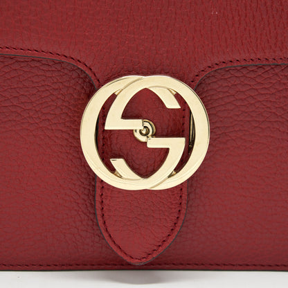 Gucci GG Interlocking Small Chain crossbody Bag Red with L