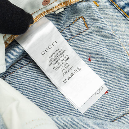 Gucci Size 26 Gucci Symbol Embroidered Denim Jeans Cotton Blue