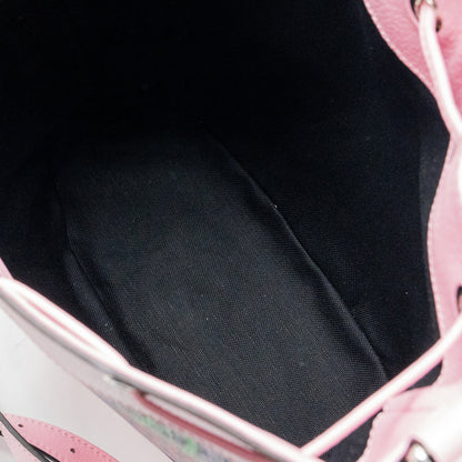 Gucci large drawstring bucket bag multicolour black / pink SHW