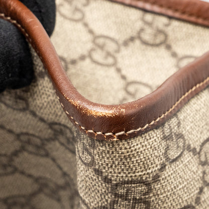 Gucci large shopping tote bag GG supreme canvas / brown