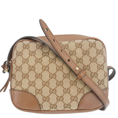 GUCCI Bree GG Canvas Leather Crossbody Bag Beige 449413