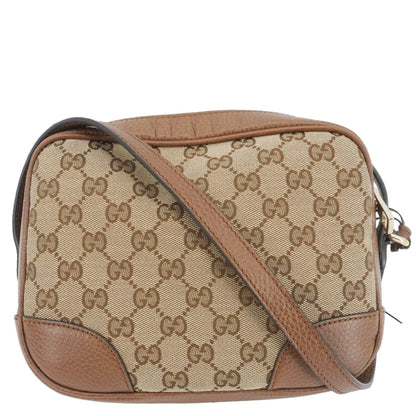 GUCCI Bree GG Canvas Leather Crossbody Bag Beige 449413