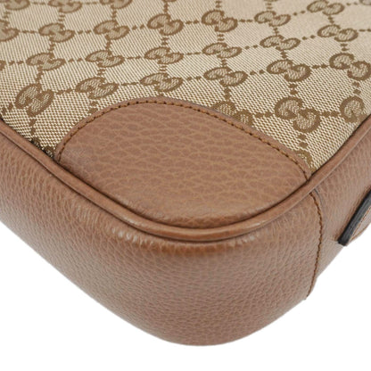 GUCCI Bree GG Canvas Leather Crossbody Bag Beige 449413