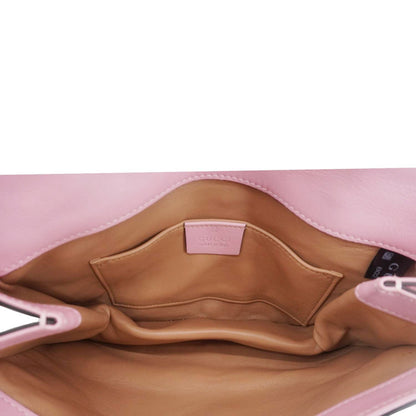 GUCCI Broadway Queen Margaret Pearl Studded Nappa Leather Crossbody Bag Pink