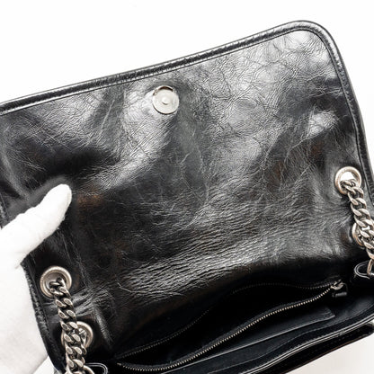 Saint Laurent/YSL Medium Niki Chain Bag Vintage Calfskin Black SHW