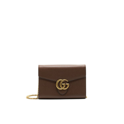 Gucci GG Marmont Chain Wallets Brown