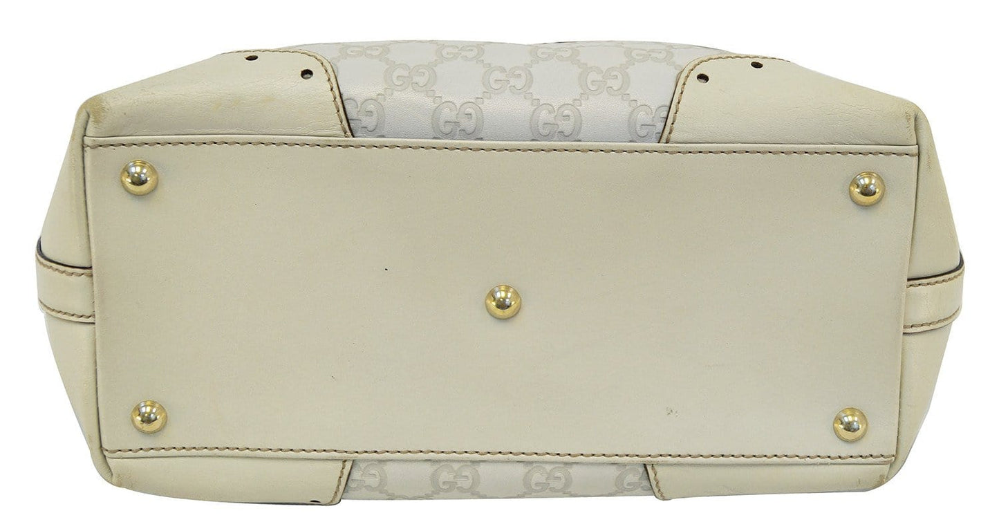 Gucci 145993 Cream Guccissima Leather Gold-tone Tote Shoulder Bag