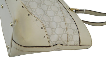 Gucci 145993 Cream Guccissima Leather Gold-tone Tote Shoulder Bag