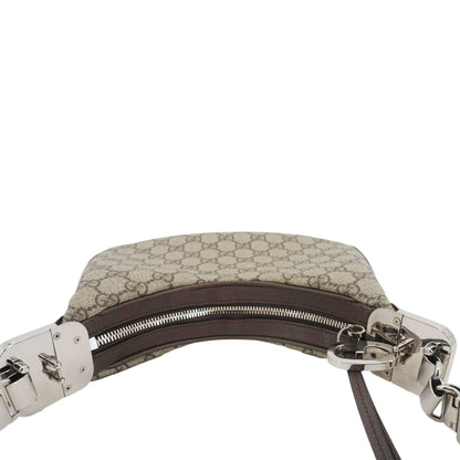 GUCCI Attache Small GG Supreme Canvas Shoulder Bag Beige 699409