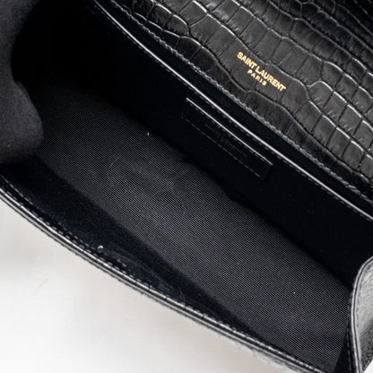 Saint Laurent Kate bag Tassel croc-embossed black GHW