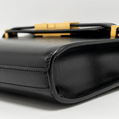 Saint Laurent Mini Manhattan Shoulder Bag Calfskin Black GHW