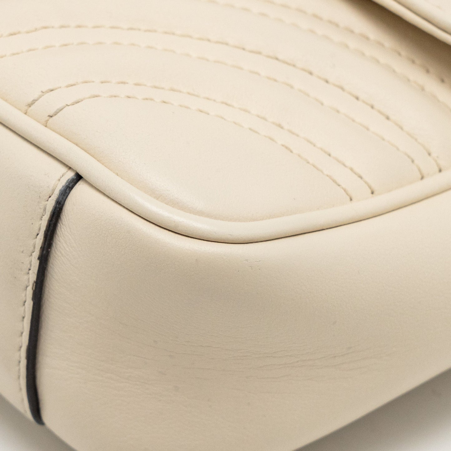 Gucci Mini GG Marmont Shoulder Bag Calfskin White