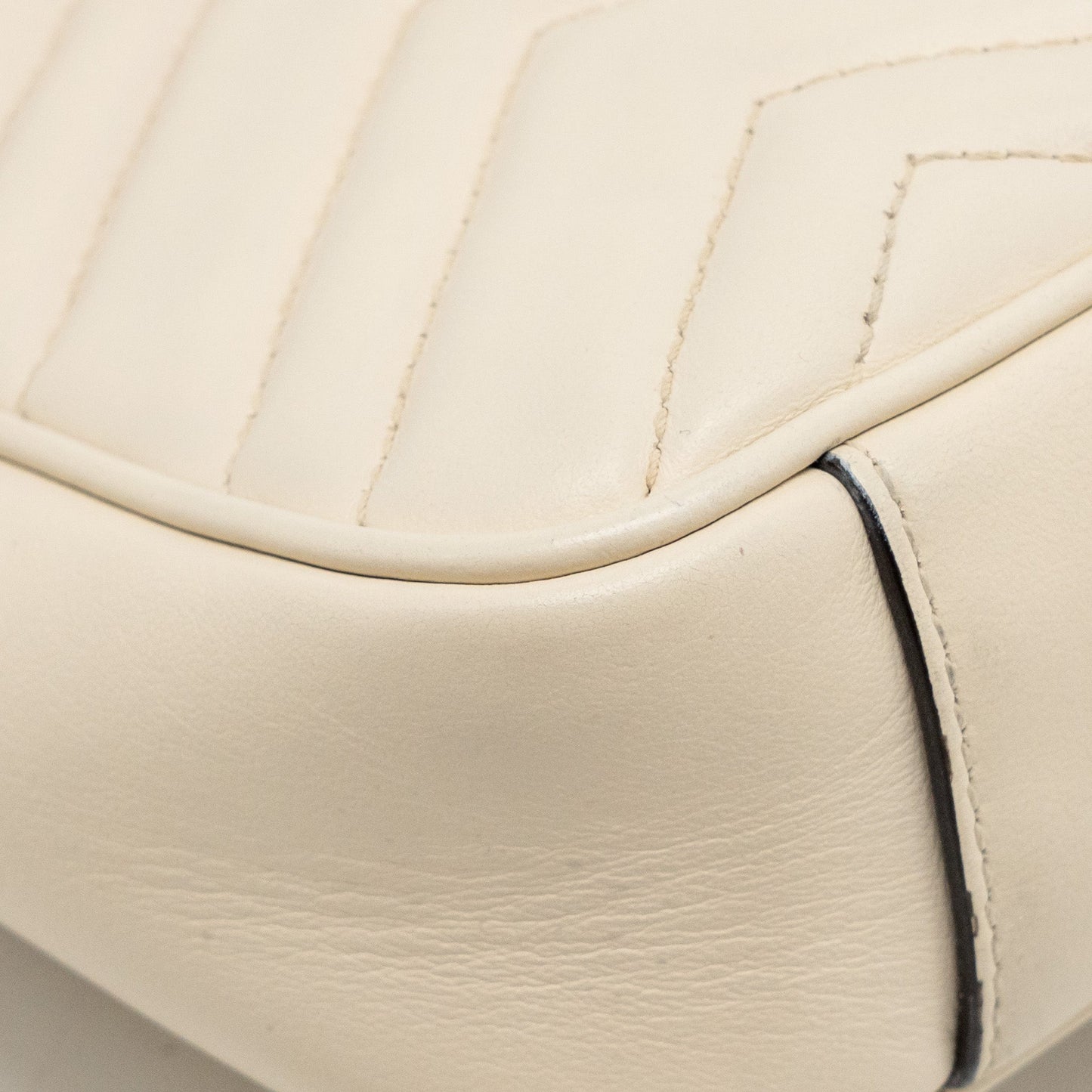 Gucci Mini GG Marmont Shoulder Bag Calfskin White