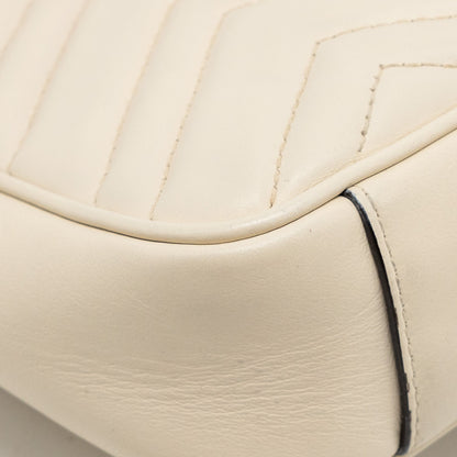 Gucci Mini GG Marmont Shoulder Bag Calfskin White