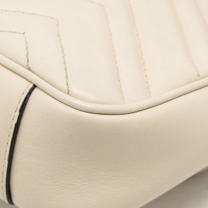 Gucci Mini GG Marmont Shoulder Bag Calfskin White