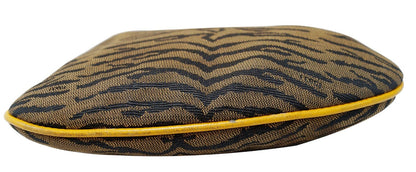 FENDI Canvas Zebra Print Oyster Hobo Bag