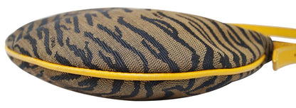 FENDI Canvas Zebra Print Oyster Hobo Bag