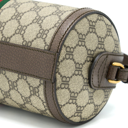 Balenciaga X Gucci Bowling Bag Canvas/Leather Brown Brushed