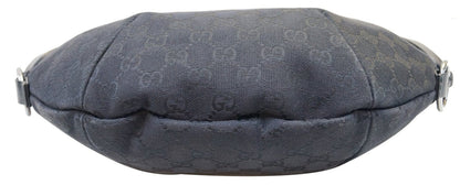 GUCCI GG Canvas Half Moon Black Hobo Bag