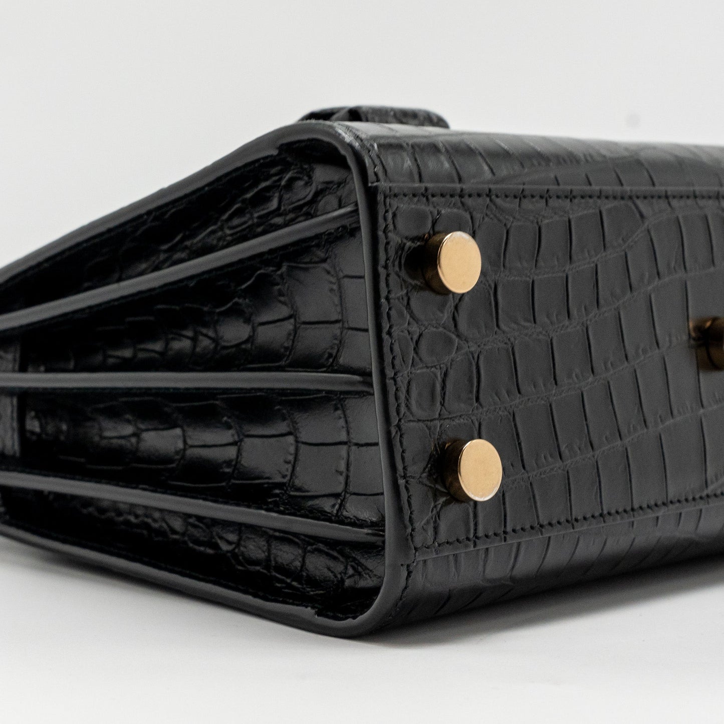 Saint Laurent/YSL Nano Sac de Jour Croc-Embossed Calfskin Black GHW