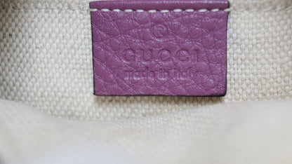 GUCCI Purple Leather Soho Disco Mini Chain Crossbody Bag