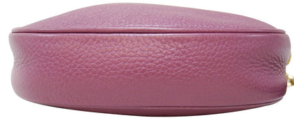 GUCCI Purple Leather Soho Disco Mini Chain Crossbody Bag