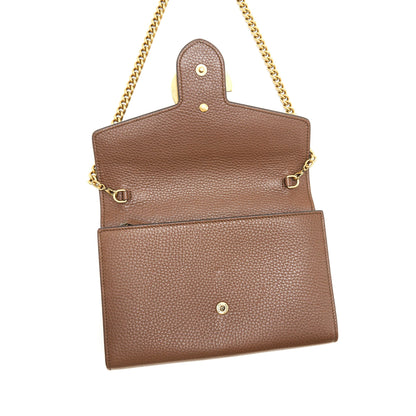 Gucci GG Marmont Chain Wallets Brown