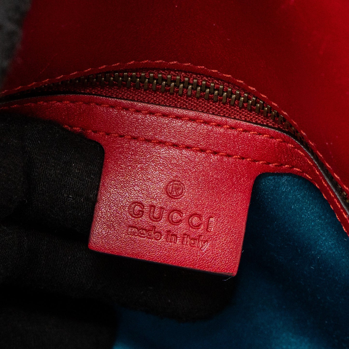 Gucci Small GG Marmont Bag Velvet Red Brushed