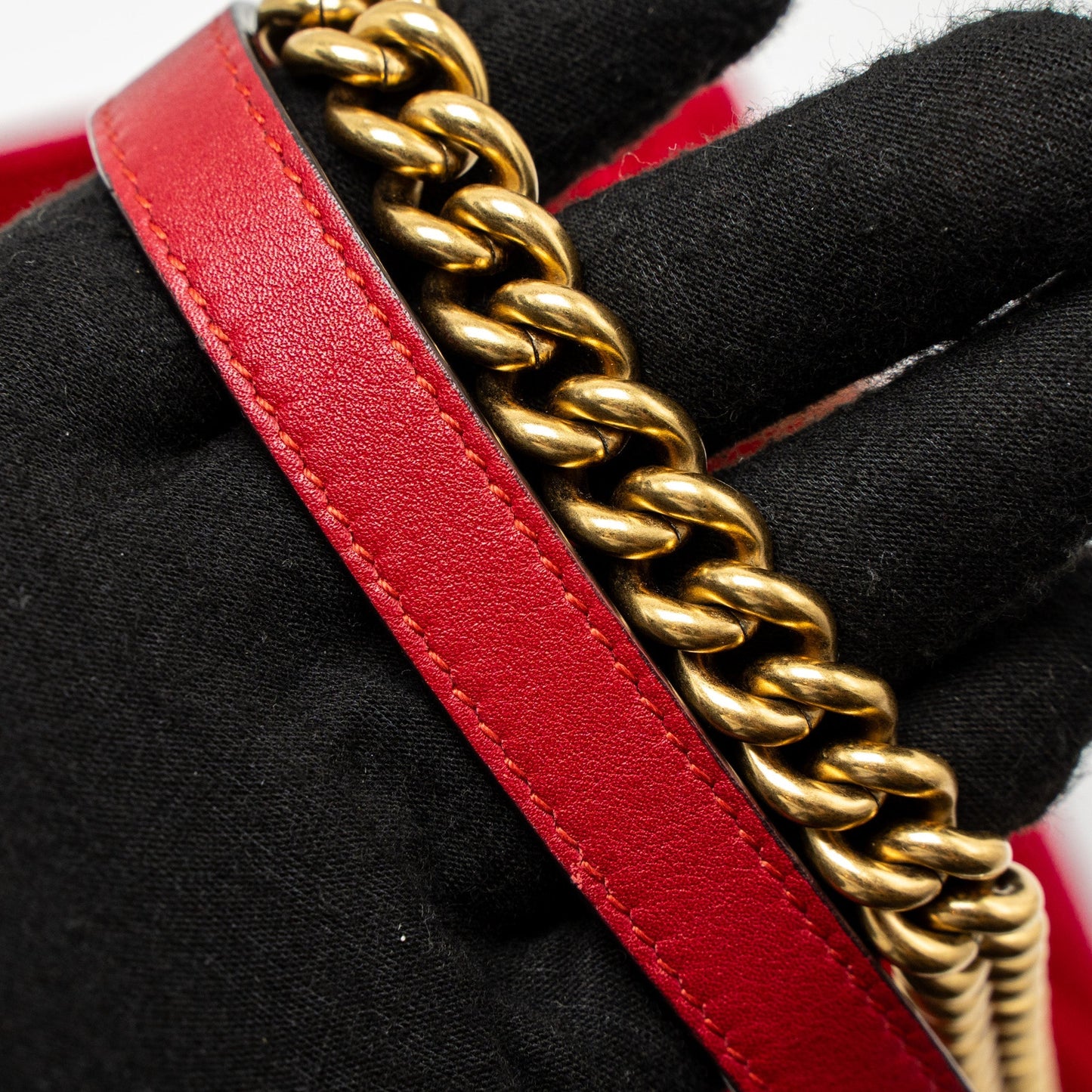 Gucci Small GG Marmont Bag Velvet Red Brushed