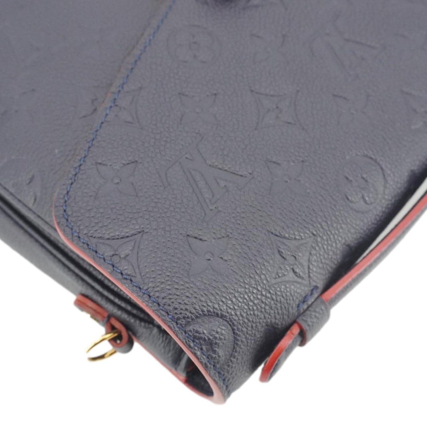 LOUIS VUITTON Metis Pochette Empreinte Leather Crossbody Bag Navy Blue