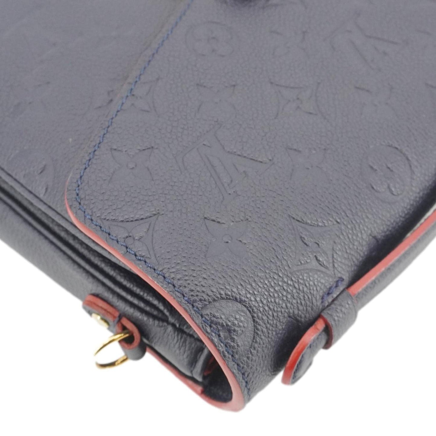 LOUIS VUITTON Metis Pochette Empreinte Leather Crossbody Bag Navy Blue