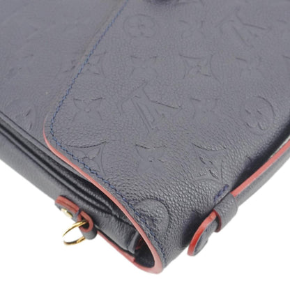 LOUIS VUITTON Metis Pochette Empreinte Leather Crossbody Bag Navy Blue