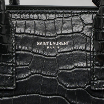 Saint laurent Sac De Jour Nano croc embossed calfskin dark green SHW