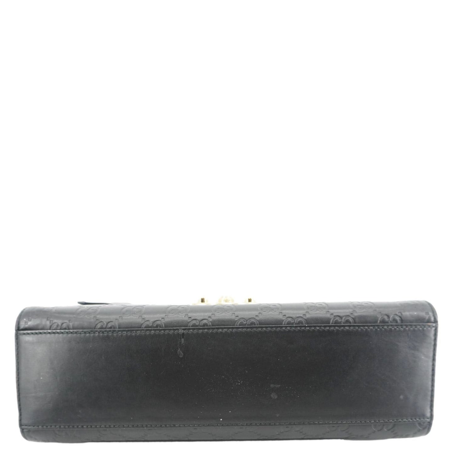 GUCCI Padlock Medium Leather Chain Shoulder Bag Black 409486