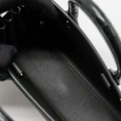Saint laurent Sac De Jour Nano croc embossed calfskin dark green SHW