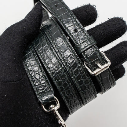 Saint laurent Sac De Jour Nano croc embossed calfskin dark green SHW