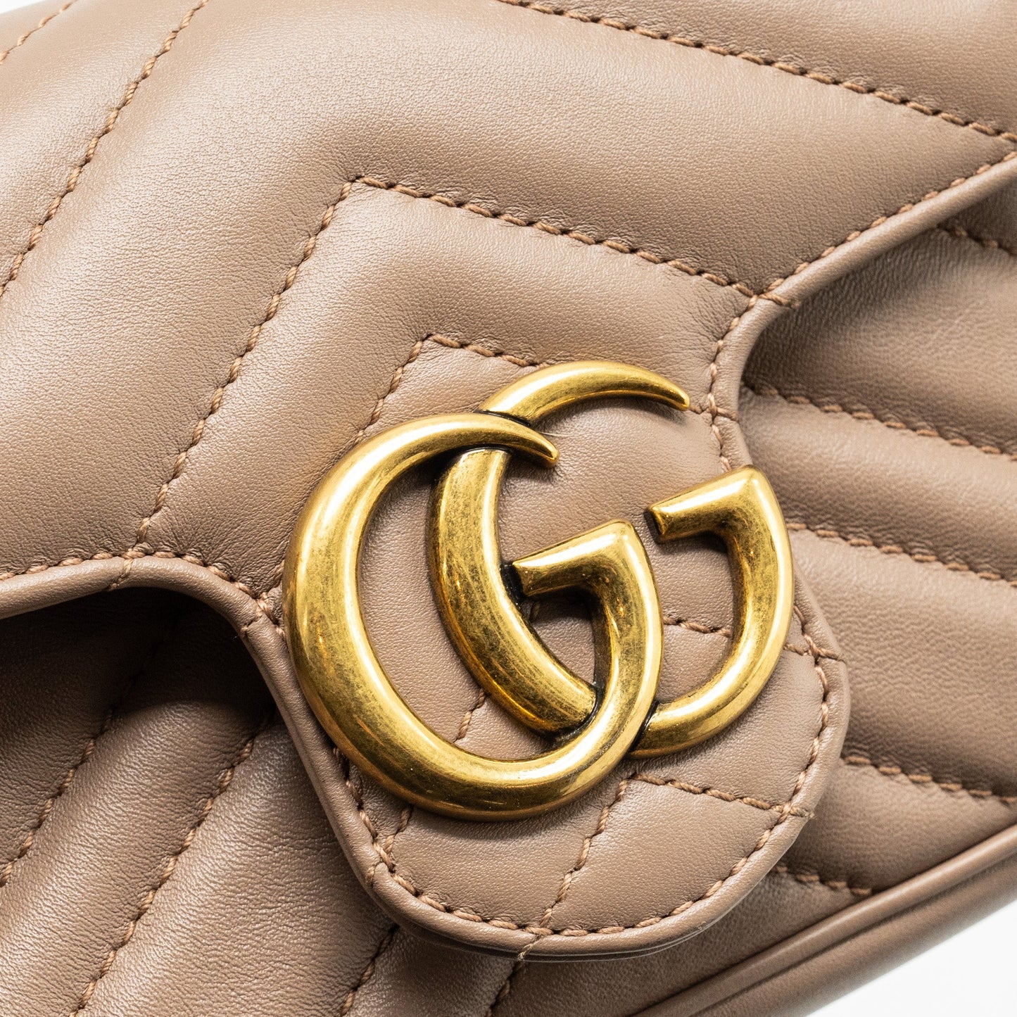 Gucci super mini GG marmont bag calfskin beige
