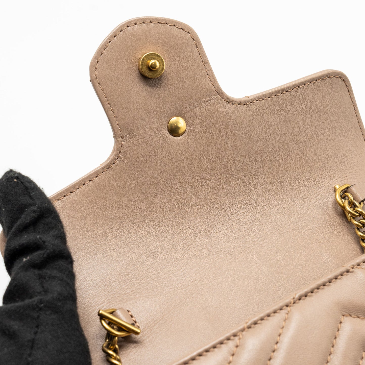 Gucci super mini GG marmont bag calfskin beige