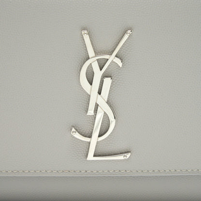 SAINT LAURENT SMALL KATE SMALL CHAIN BAG LIGHT GREY SHW