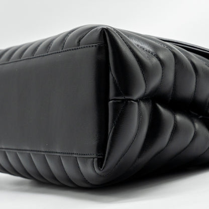 Saint Laurent/YSL Medium Loulou Shoulder Bag Calfskin Black SHW