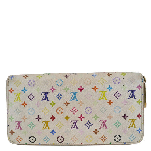 LOUIS VUITTON Takashi Murakami Monogram Multicolor Zippy Wallet White