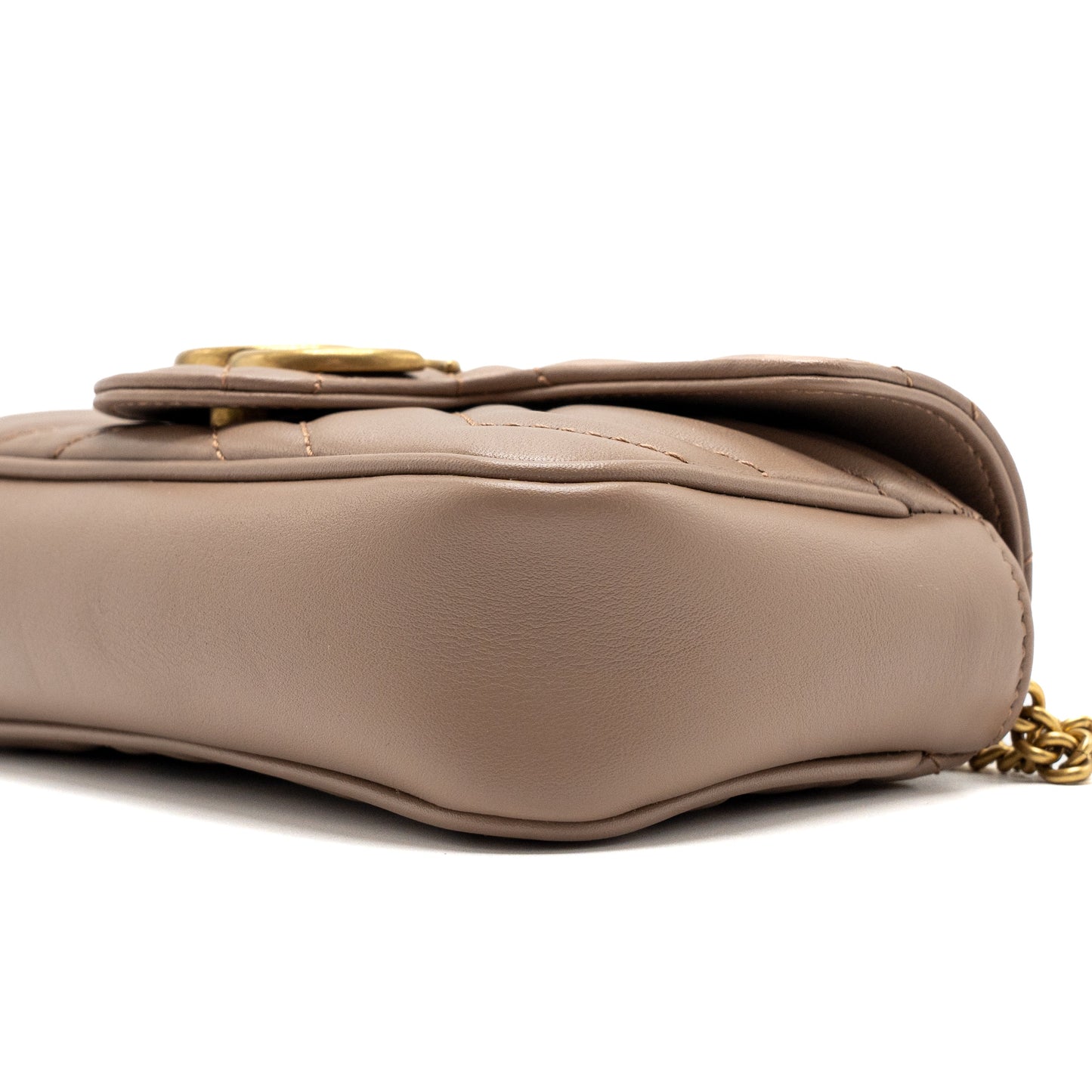 Gucci Super Mini GG Marmont Bag Calfskin Beige
