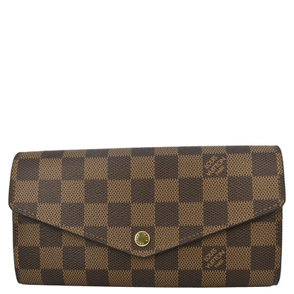 LOUIS VUITTON Sarah Damier Ebene Wallet Brown