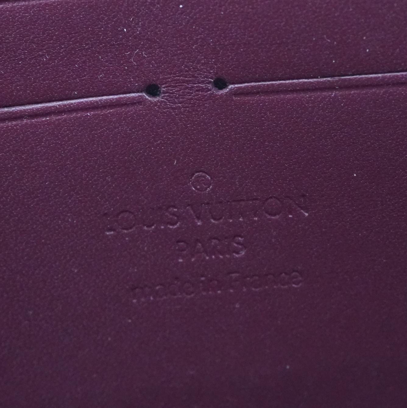 LOUIS VUITTON Monogram Vernis Zippy Wallet Amarante