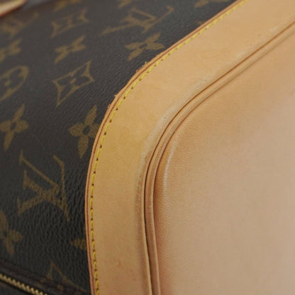 LOUIS VUITTON Alma Monogram Canvas Satchel Bag Brown