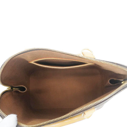 LOUIS VUITTON Alma Monogram Canvas Satchel Bag Brown