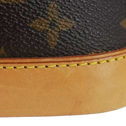 LOUIS VUITTON Alma Monogram Canvas Satchel Bag Brown