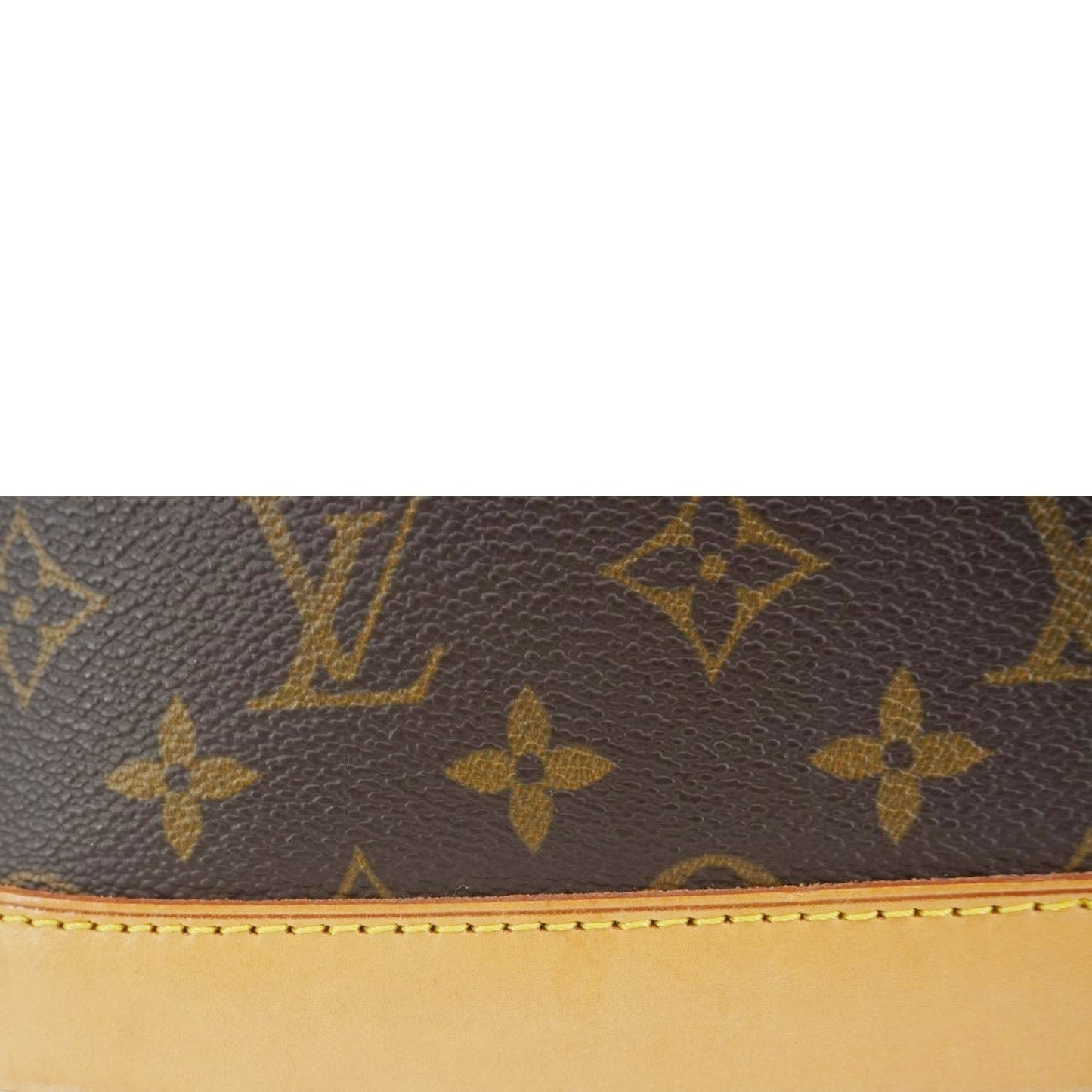 LOUIS VUITTON Alma Monogram Canvas Satchel Bag Brown