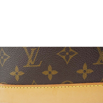 LOUIS VUITTON Alma Monogram Canvas Satchel Bag Brown