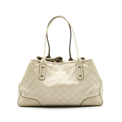 Gucci Monogram Leather Shopping Tote Bag Creamy Beige